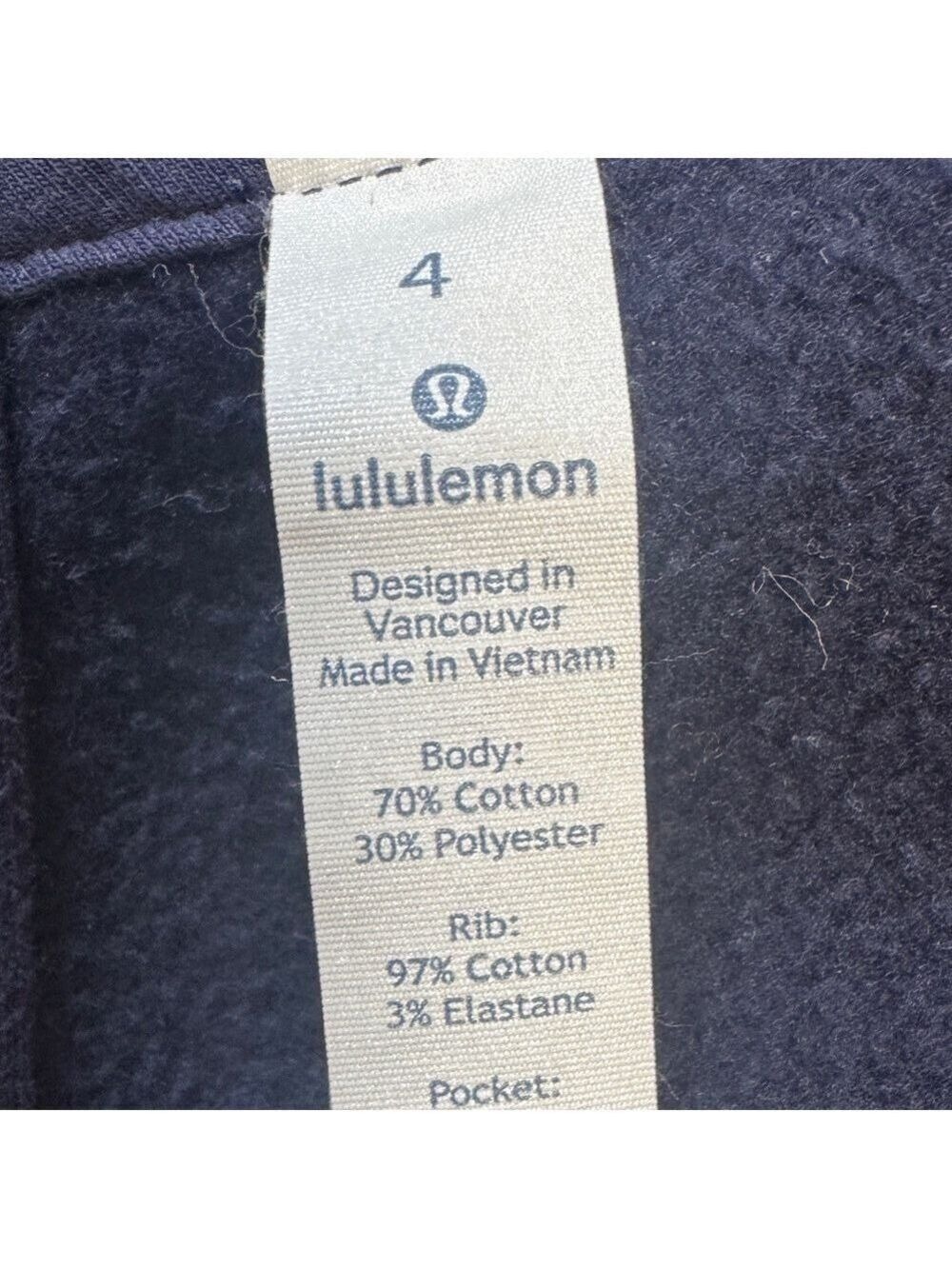 Lululemon Women's M Blue Floral Flock Funnel Neck Pullover Jacket Size 4 - Picture 9 of 12
